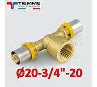 Multistrato per gas - Raccordo TEE T Ø 20x3/4''x20 mm