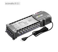 goobay 64876 Interruttore multiswitch satellitare compatto, 5 ingressi, 16 uscite, 4K, 8 K, UHD/DAB+, per 16 partecipanti