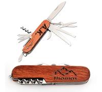Multitool 8-in-1 Personalizzato Con Incisione, Pinza Pieghevole Compatta Con Manico In Legno, Mini Strumento EDC Da Tasca for Camping, Regalo Di Natale Unico & for Testimone Dello Sposo(6pcs)