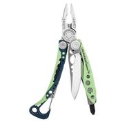 LEATHERMAN - Skeletool CX - utensile multiuso con 7 strumenti, tra cui pinze, tagliafili e coltello, per l'outdoor e il campeggio, in acciaio inox, Verdant