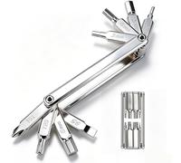 Multitool per Bicicletta 8 in 1 in Acciaio Cromo-Vanadio (40CRV) - 82g Attrezzo Riparazione Leggero per MTB e Strada - Chiavi Allen 2-6mm, T25, PH1, Piatto - Kit Pieghevole di Emergenza