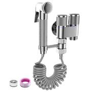 Multiunzionale Handheld Bidet spruzzatore Set Per WC Con Doppie Valvole di Controllo & Attacco Doccetta A Mano Installazione Semplice