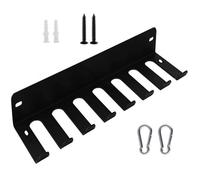 Multiuso Barbell Rack Montaggio a parete Palestra Rack Bande di Resistenza Gancio di Stoccaggio 7 fori Metallo Bat Storage Enduring per Esercizi Cinghie di sollevamento e corda per saltare