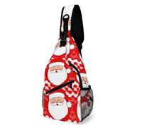 Multiuso Borsello A Tracolla Christmas Santa Claus Red Borsa Sul Petto Libero,Multifunzionale Borsa Petto per Viaggio Uso Quotidiano Trekking