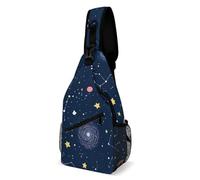 Multiuso Borsello A Tracolla Space Galaxy Constellation Zodiac Starry Night Stars Tracolla Borse Pratica,Sportivo Borsa Pettorale per Alpinismo Ciclismo Trekking