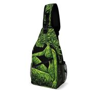 Multiuso Borsello Uomo Beauty Green Marijuanaweed Leaves Woman Girl Borsa A Tracolla Tattica Antifurto,Moda Zainetto per Alpinismo Moto Ciclismo