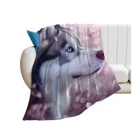 Multiuso Coperta per Letto Old Truck Animal Dogs Cute Cabin Merry Christmas Theme Snow Landscape Coperta Plaid Pile Morbida Copriletto per Inverno Ufficio Adulti 80"x60"