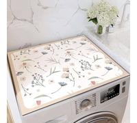 Multiuso Copertura per lavatrice, Universali 60X60CM Floreale Antiscivolo Copri Lavatrice e Asciugatrice in Silicone Lavabile Copertura antipolvere per frigorifero-B-65 * 90cm