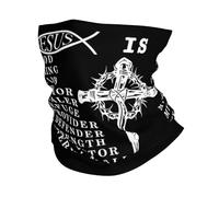 Multiuso Fascia per Capelli,Jesus is My God My King My Lord My Savior Religion White,Decorazione facciale Protezione UV Sciarpa a Mezza Faccia per Sports Ciclismo Uomo 26X30cm