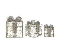 Multiuso Natale Incandescente Led Box 3pcs Con Bowknot Ornamento Forniture Per Ristorante Sala da pranzo Decorazioni Stagionali