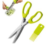 multiuso per verdure Taglierina Ergonomica in Acciaio Inossidabile a 5 | Cesoia Multiuso da Taglio Per Cucina Pasti Casa Insalata Frutta Cipolla all'aperto Coriandolo Cipollotto Picnic