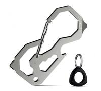 Multiutensile 11 in 1 Moschettone Portachiavi con Custodia Protettiva Ricercabile Utensile EDC a Carta di Credito Apribottiglie Cacciavite Chiave Esagonale Prizione per Escursioni Campeggio Viaggi Avv