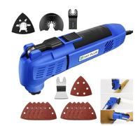 Multiutensile Oscillante 280W - Strumento Oscillante per Tagliare, Raschiare e Carteggiare con 14 Accessori (Lame, Raschietto, Carte Abrasive 60/120 grit)