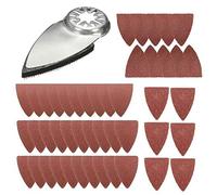 Multiutensile oscillante a dita, kit di fogli abrasivi a dita, kit di platorelli abrasivi con 50 pezzi di carta abrasiva a dita, compatibile con molti utensili oscillanti sul mercato