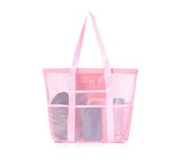 MultiValue Borsa da spiaggia, famiglia, indispensabile, borsa da bagno, grande capacità, in rete, con chiusura lampo e borsa resistente agli schizzi, leggera, da spiaggia, per piscina, picnic, viaggi