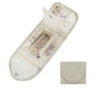 MultiValue Borsa per gioielli da viaggio, pieghevole, per collane, anelli, bracciali, orecchini, organizer per gioielli, con 6 spazi di archiviazione (grigio)