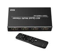 Multiview Splitter - 4K Video Switching for Signal Control | Metal Housing with Four Input 1 Output Layout, Seamless Screen Display Manager, Visual Monitoring System for Production Presentation Game