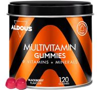Multivitaminico con 12 Vitamine e Minerali - 120 Caramelle Gommose Gusto Mora - Vitamina D, C, B12, E, A, Acido Folico, Biotina + Vitamine - Multivitaminico Completo - Integratori Stanchezza - ALDOUS