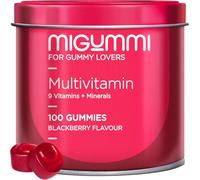 Multivitaminico Gummies - 100 Caramelle Gommose Gusto Mora - Vitamine C, D, B12, E, A, B6, B5, Acido folico, Biotina, Zinco, Iodio, Colina - 12 Vitamine e Minerali - Gommose Vitaminiche - Vegan