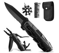 Multper Coltello Multiuso, 15 in 1 Pinza, Regalo Anniversario Uomo con 18 in 1 Fiocco di Neve Strumento, per Lui, Papa Compleanno, Natale