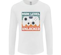 Mum Level Unlocked Nuova Mamma Baby Born Uomo Manica Lunga T-Shirt