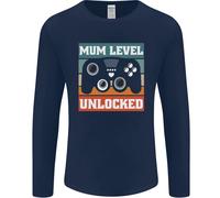 Mum Level Unlocked Nuova Mamma Baby Born Uomo Manica Lunga T-Shirt