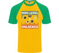 Mum Level Unlocked Nuova Mamma Baby Born Uomo S/S Baseball T-Shirt