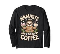 Mum Yoga Coffee Funny Namaste Saying Design Festa Mama Maglia a Manica