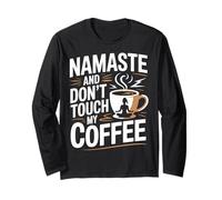 Mum Yoga Coffee Funny Namaste Saying Design Festa Mama Maglia a Manica