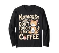Mum Yoga Coffee Funny Namaste Saying Design Festa Mama Maglia a Manica