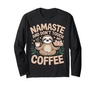 Mum Yoga Coffee Funny Namaste Saying Design Festa Mama Maglia a Manica