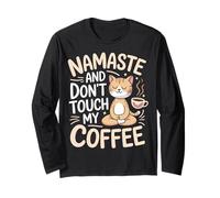 Mum Yoga Coffee Funny Namaste Saying Design Festa Mama Maglia a Manica