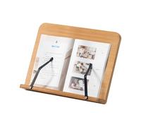 MumaHome Leggio Regolabile in Bambù per Libri e Tablet da Tavolo | Supporto ergonomico per lettura, cucina, studio, ricettari e iPad| pieghevole, stabile e salvaspazio