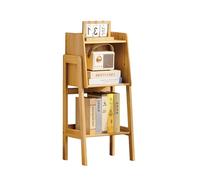 MumaHome Libreria Salvaspazio in Bambù, Scaffale a 3 Ripiani, Libreria Stretta da Terra, Scaffale Verticale per Libri, Cucina e Soggiorno, Mensola Organizzatore Moderna 79 x 27 x 37 cm Colore Legno