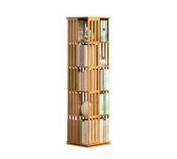 MumaHome Libreria Verticale Girevole 360° in Bambù con 5 Ripiani