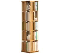 MumaHome Libreria Verticale Girevole 360°, Scaffale Verticale Rotante a 5 Ripiani, Portaoggetti Libri Decorazioni per Soggiorno, Studio, Camera, Colore Naturale/Marrone (Naturale)