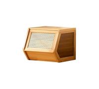 MumaHome Scaffale a Pila Modulare, Libreria a Cubi in Bambù, Contenitore impirabile per Salotto, Cucina, Camera da letto, Ufficio 35x30x31cm, colore Legno Naturale