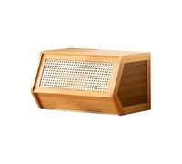 MumaHome Scaffale a Pila Modulare, Libreria a Cubi in bambù, Contenitore impirabile per Salotto, Cucina, Camera da letto, 51x30x31cm, colore Legno Naturale