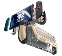 Mumba Cover per Nintendo Switch 2 Compatibile con Dock con Supporto Ribaltabile, Cover Ergonomica con Impugnatura - Contiene 5 Schede di Gioco + 2 Schede TF, Sgancio Rapido Joy-Con (Deserto)