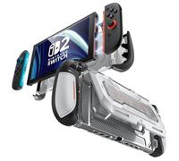 Mumba Cover per Nintendo Switch 2 Compatibile con Dock con Supporto Ribaltabile, Cover Ergonomica con Impugnatura - Contiene 5 Schede di Gioco + 2 Schede TF, Sgancio Rapido Joy-Con (Argento)