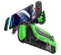 Mumba Cover per Nintendo Switch 2 Compatibile con Dock con Supporto Ribaltabile, Cover Ergonomica con Impugnatura - Contiene 5 Schede di Gioco + 2 Schede TF, Sgancio Rapido Joy-Con (Verde1)