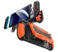 Mumba Cover per Nintendo Switch 2 Compatibile con Dock con Supporto Ribaltabile, Cover Ergonomica con Impugnatura - Contiene 5 Schede di Gioco + 2 Schede TF, Sgancio Rapido Joy-Con (Arancione)