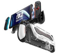 Mumba Titan Cover per Nintendo Switch 2 Compatibile con Dock con Supporto Ribaltabile, Cover Ergonomica con Impugnatura - Contiene 5 Schede di Gioco + 2 Schede TF, Sgancio Rapido Joy-Con (Bianco)