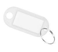 mumbi 10 portachiavi scrivibili con anello portachiavi bianco