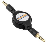 mumbi 23491 Il Cavo della Presa Audio Rollup (Spina 3.5 mm - Spina 3.5 mm) può Essere Arrotolato, Nero