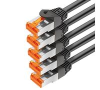 mumbi 26600 Cat.6 FTP Cavo di Rete Ethernet Patch con connettori RJ-45 0.25m, nero (5x)