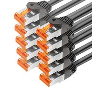 mumbi 26607 Cat.6 FTP Cavo di Rete Ethernet Patch con connettori RJ-45 0.50m, nero (10x)