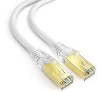 mumbi 28256 Cat.8 F/FTP Cavo di Rete grezzo LAN Ethernet Patch con connettori RJ-45 1.00m, bianco