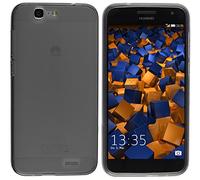 mumbi - Custodia in Pelle, per Smartphone LG G7 TPU Nero Trasparente Nero Trasparente