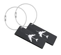 mumbi Etichette per bagagli con targhetta per nome/indirizzo, set da 2, colore: nero